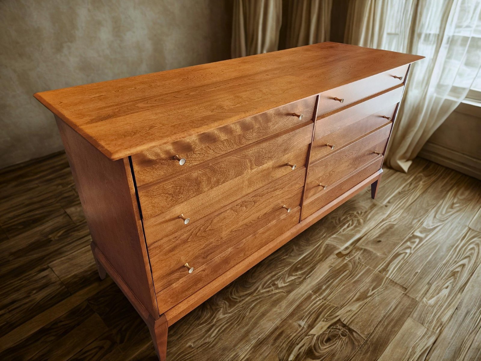 Refinished mid-century dresser, styled
