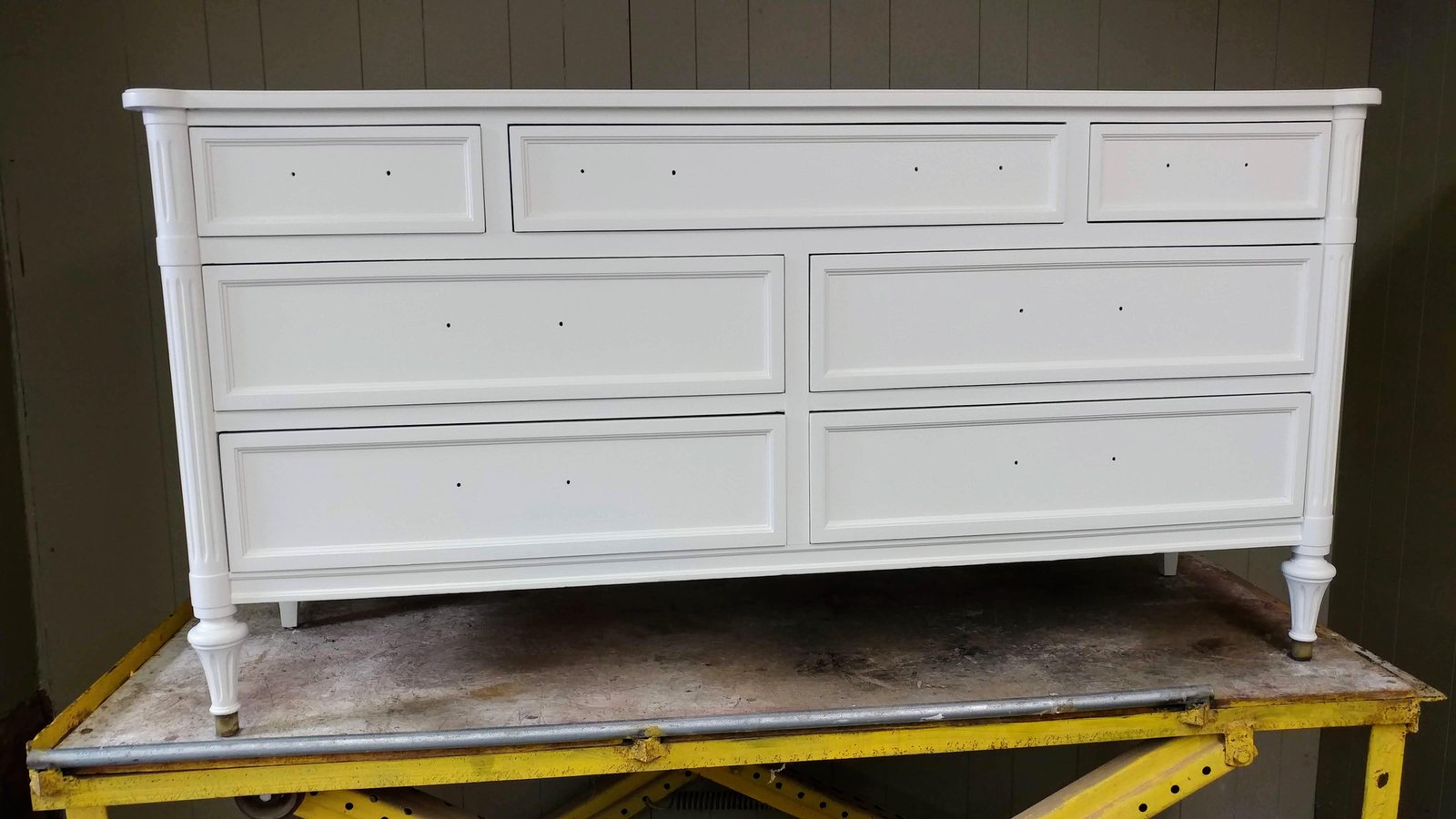 White dresser after refinishing